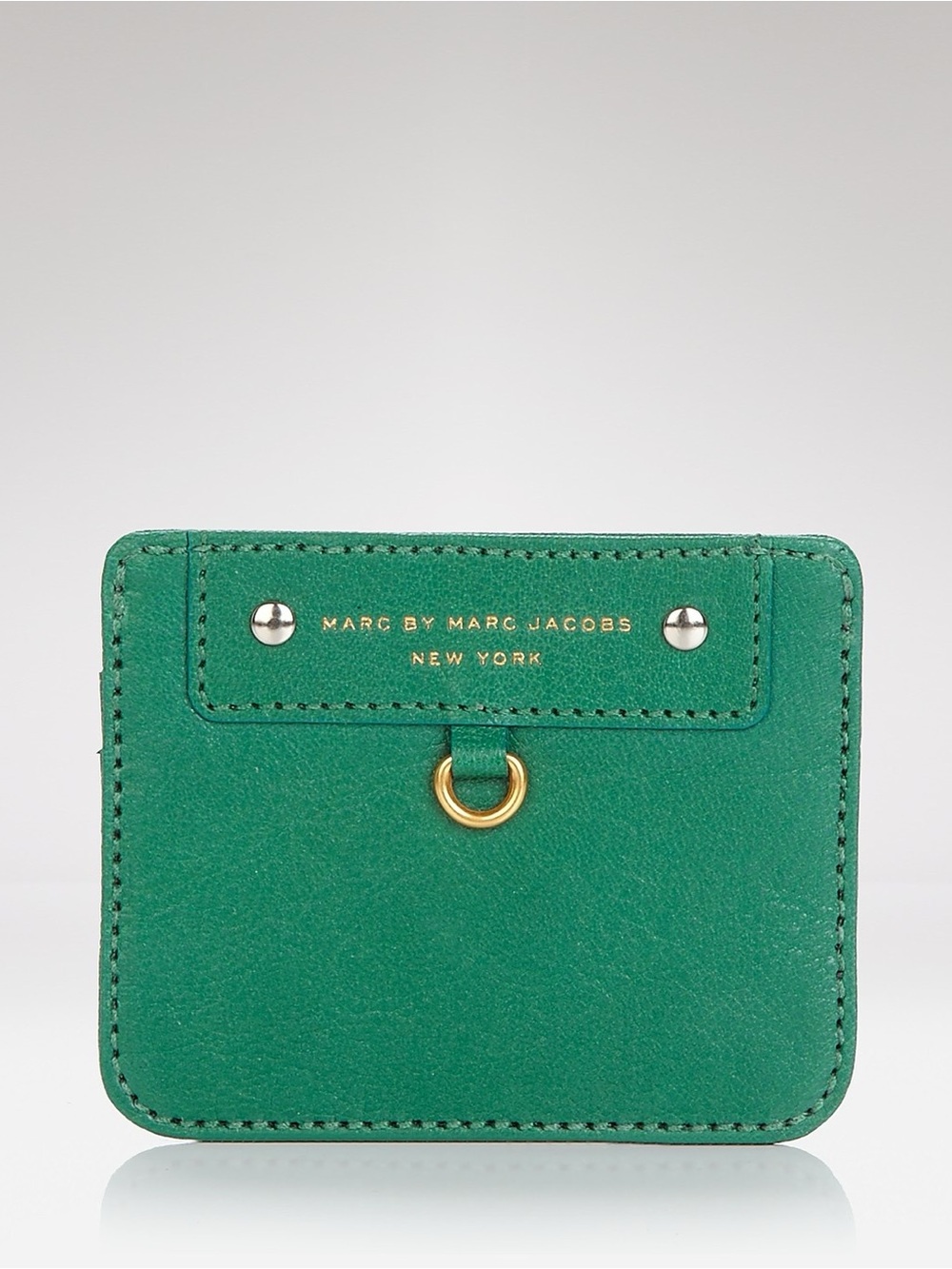 MARC BY MARC JACOBS Green Preppy Slim Leather Card Case - GUC